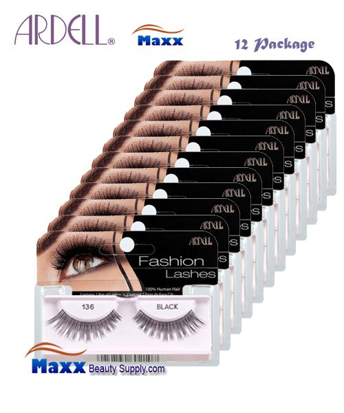 12 Package - Ardell Fashion Lashes Eye Lashes 136 - Black
